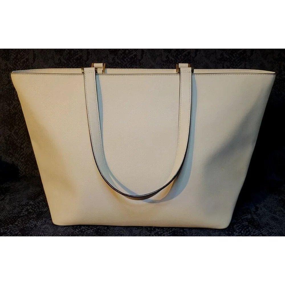 Kate Spade On Pointe Large Swan Tote Black And White Swans 10" Strap Gray Clean - Picture 4 of 16